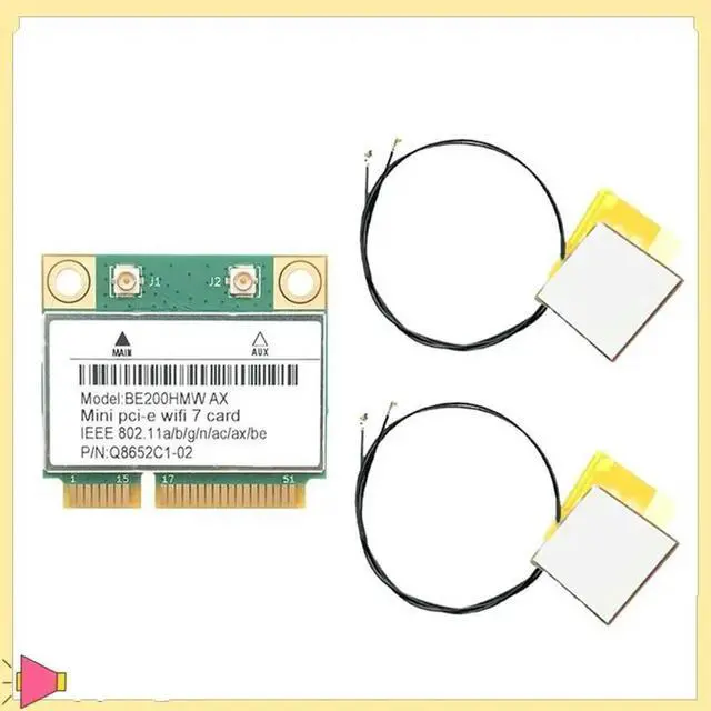 Alt view image 2 of 4 - 7 BE200 PCIE Adapter Bluetooth 5.4 Tri-Band 2.4G/5G/6Ghz 8774Mbps Wireless Network Adapter With Antenna