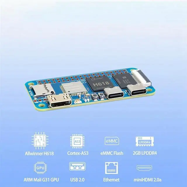 Main image of For Banana Pi BPI-M4 Zero Development Board&Case Kit 4G LPDDR4 32G EMMC H618 2.4G/5G BT4.2 Motherboard EU Plug
