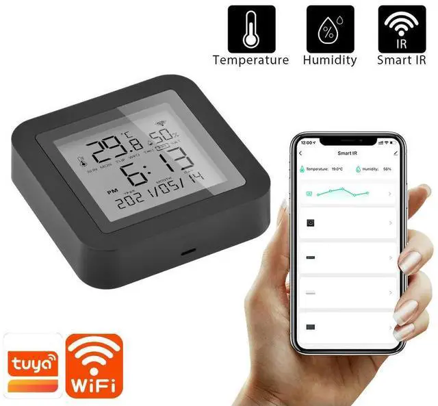 Main image of Temperature Humidity Monitor Support Alexa Google Assistant Digital Indoor Thermometer Hygrometer for Home