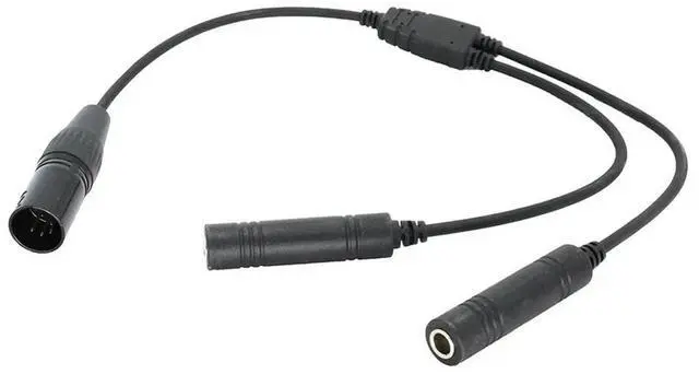 Alt view image 3 of 4 - GA Dual Plugs Male To XLR Female Converter Black GA Twin Plugs To 5 Pin XLR Cable Universal for Aviation Communication