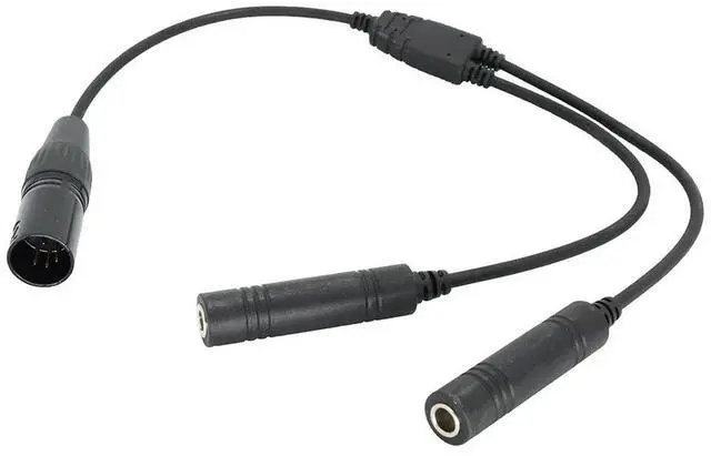 Alt view image 2 of 4 - GA Dual Plugs Male To XLR Female Converter Black GA Twin Plugs To 5 Pin XLR Cable Universal for Aviation Communication