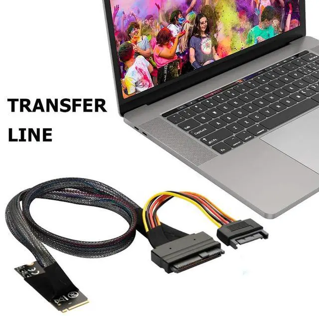 Alt view image 2 of 4 - M2TO8639 M.2 M-Key to U.2 SFF-8639 Adapter Cable w/ SATA 15-Pin Female Connector