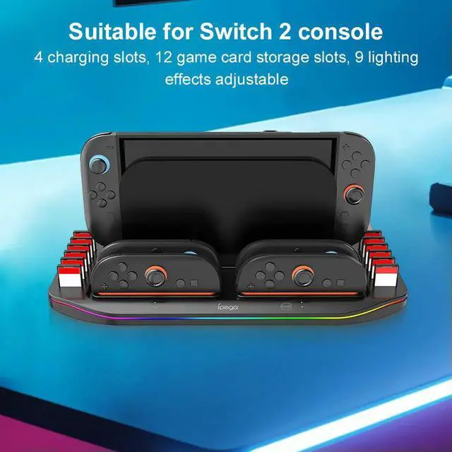 Alt view image 3 of 4 - For NS2 Charging Dock Station Indicator Light Joy-Con Controller Charger 4 In 1 Console Charging Base Gaming Accessories