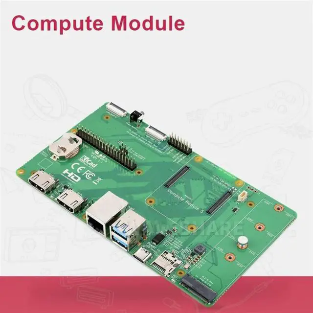 Alt view image 2 of 4 - For Raspberry PI Compute Module 5 IO Board CM5IO M.2 M Key PCIe Socket with Rich Interfaces for CM5 Core Board
