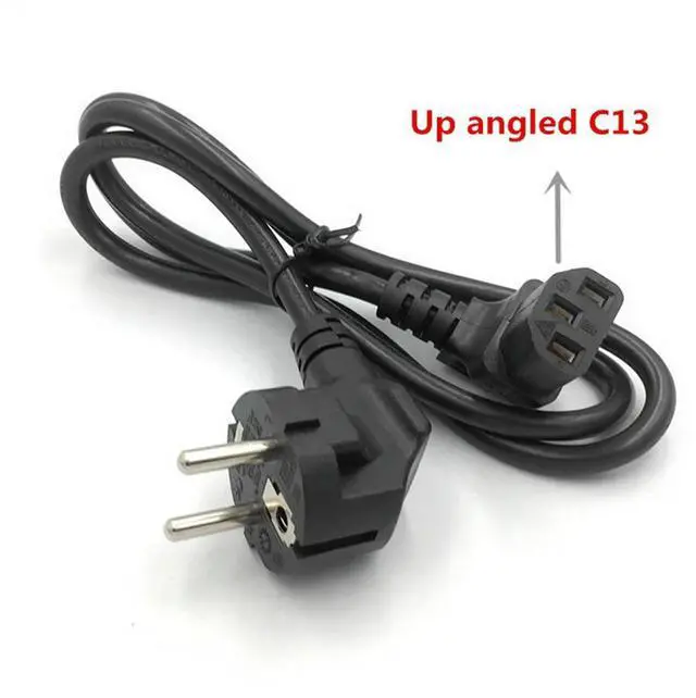 Main image of 2X EU PDU AC Power Cord,European 3Pin Male Plug To IEC 320 C13 UP Angled Power Adapter Cable For Wall Mount TV(EU Plug)