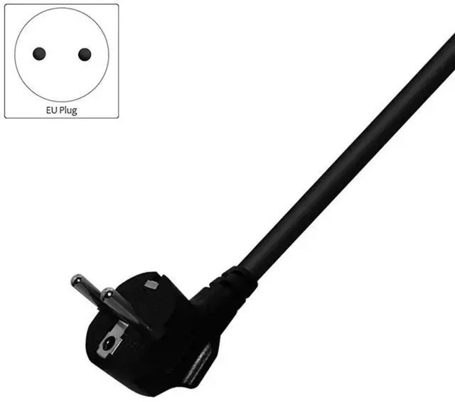 Alt view image 4 of 4 - 2X EU PDU AC Power Cord,European 3Pin Male Plug To IEC 320 C13 UP Angled Power Adapter Cable For Wall Mount TV(EU Plug)