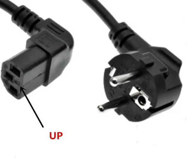 Alt view image 3 of 4 - 2X EU PDU AC Power Cord,European 3Pin Male Plug To IEC 320 C13 UP Angled Power Adapter Cable For Wall Mount TV(EU Plug)