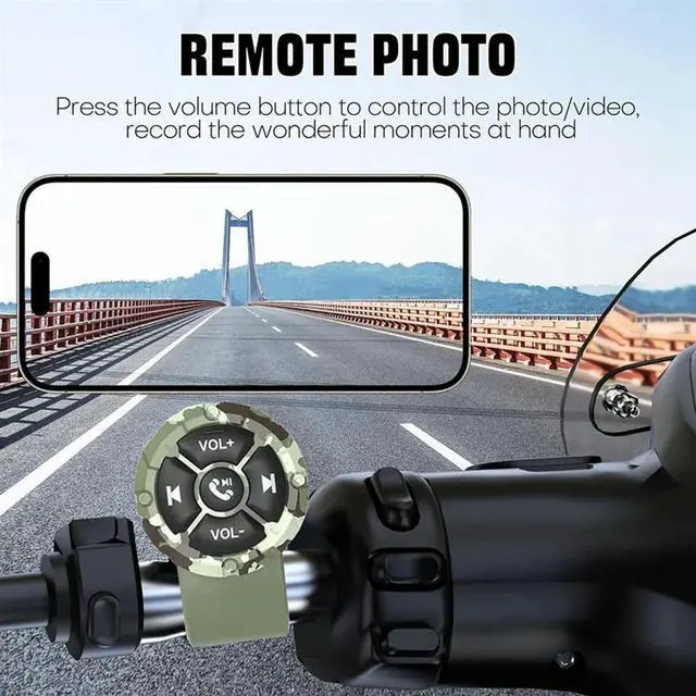 Main image of Bluetooth Media Button Remote,5 Keys Wireless Music Controller For Car Motorcycle Steering Wheel Media Controller