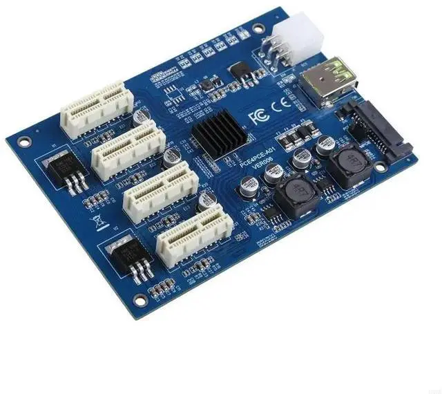 Alt view image 3 of 3 - PCI-E to PCI-E Adapter 1 To 4 PCI-Express Slot 1x to 16x USB Mining Special Riser Card PCIe Converter for BTC Mine