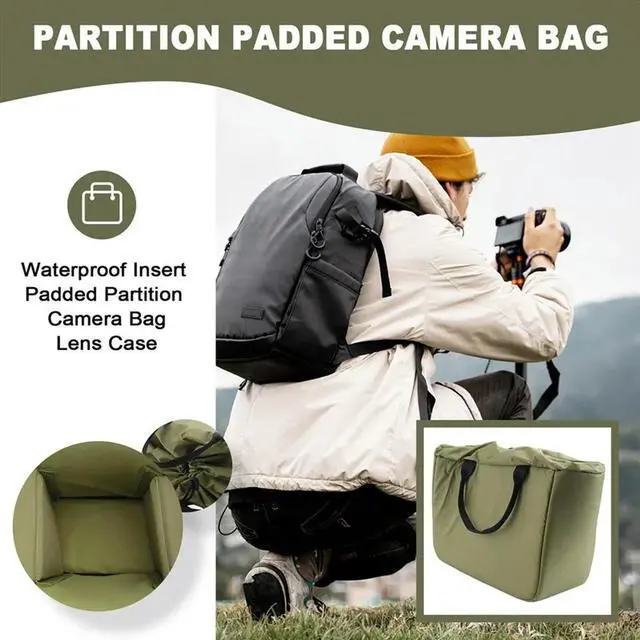 Alt view image 3 of 4 - Waterproof Insert Padded Partition Camera Bag Lens Case For Dslr Slr Camera
