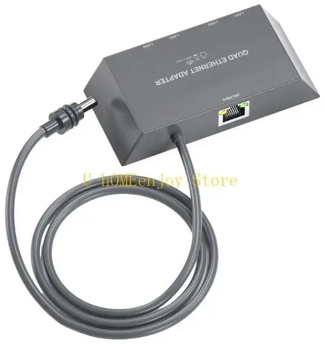 Alt view image 3 of 3 - 4 Port Gigabit Ethernet Splitter Adapter For Gen3/ Mini Fast Speed Corded Networking With Easy Setups