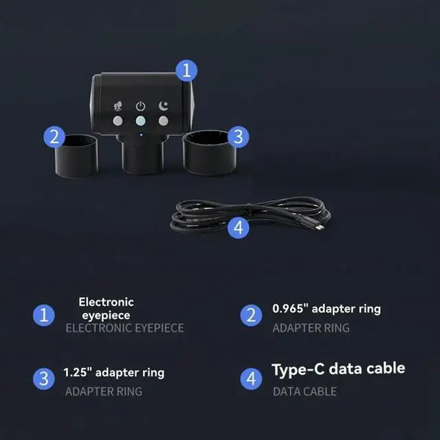 Alt view image 2 of 4 - 2.4GHZ Microscope 2 Million Pixels Astronomical Telescope HD Electronic Eyepiece Photo Recording Phone Computer