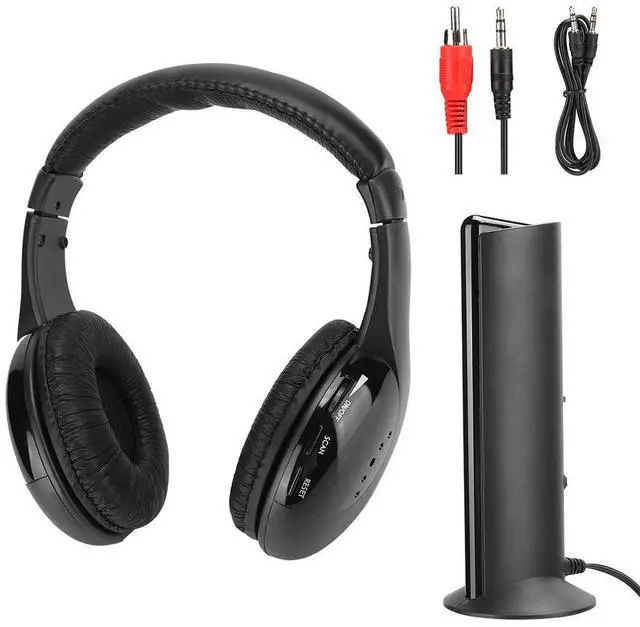 Main image of 5 in 1 FM Wireless Headset Builtin Microphone Earphone Headset with Charging Stand Wireless Headset