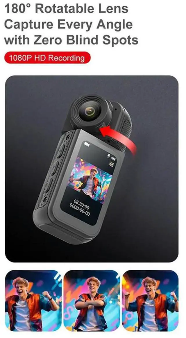 Alt view image 4 of 4 - Outdoor Camcorder Action Camera 1080P HD Thumb DV Sports Recorder 180° Rotation Magnetic Attraction For Cycling