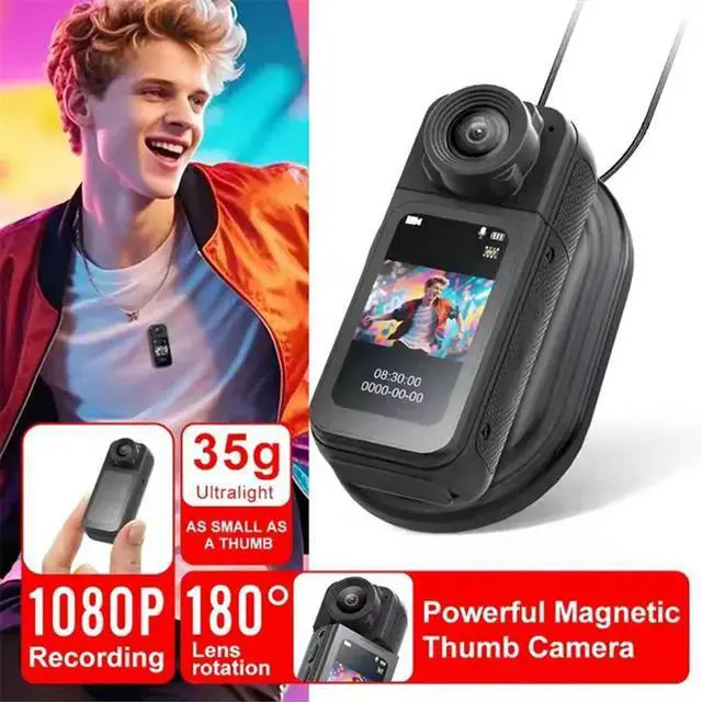 Alt view image 2 of 4 - Outdoor Camcorder Action Camera 1080P HD Thumb DV Sports Recorder 180° Rotation Magnetic Attraction For Cycling