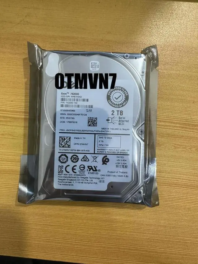 Main image of Ent 0TMVN7 TMVN7 2TB ST2000NX0463 7.2K SAS 2.5" SFF 12Gbps Hard Drive,