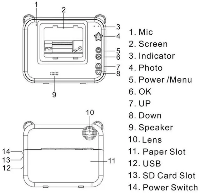 Alt view image 3 of 4 - Digital Instant Camera With Print Paper Kids Child Selfie Video Camera Camcorder Camera Gift For Kids