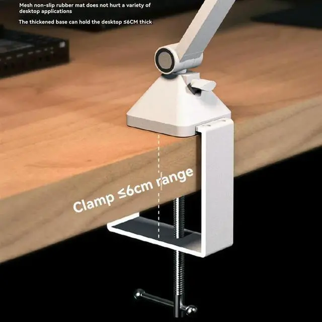 Alt view image 3 of 4 - Foldable Mic Suspension Arm 360° Rotatable Microphone Boom Arm Microphone Stand White