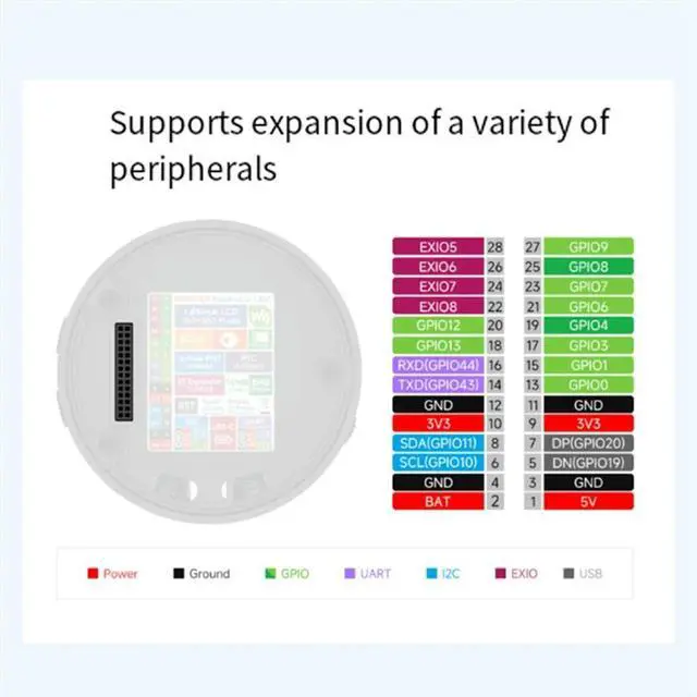 Alt view image 2 of 4 - ESP32-S3 1.85Inch Round Display Development AI Board 360X360 Supports Bluetooth AI Voice Recognition