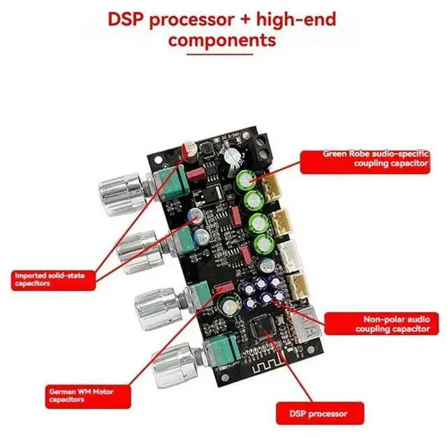 Alt view image 4 of 4 - DC8-36V AMP Karaoke Reverb Board Anti-Whistle DSP Mixing Module Professional Microphone Preamplifier With AS21 Module