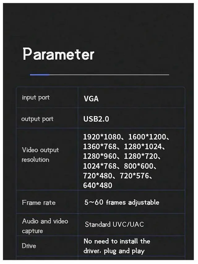 Main image of 4X VGA To USB Adapter Converter With Audio And Video Capture Card 1080P Drive-Free High-Difinition Picture Quarity