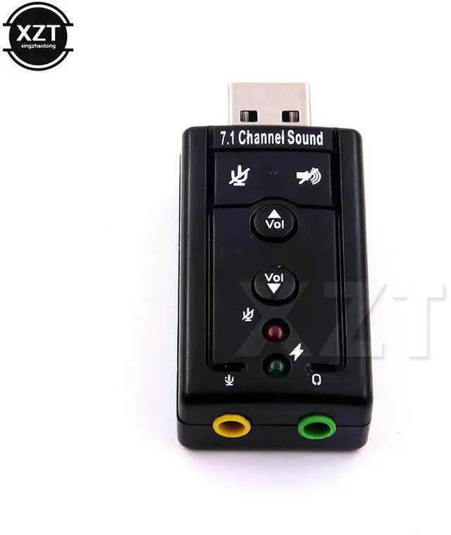 Alt view image 2 of 4 - Virtual 7.1 Channel Sound Card External USB 2.0 Audio Mic Speaker Adapter Microphone Stereo 3.5mm Jack Headset Sound Card