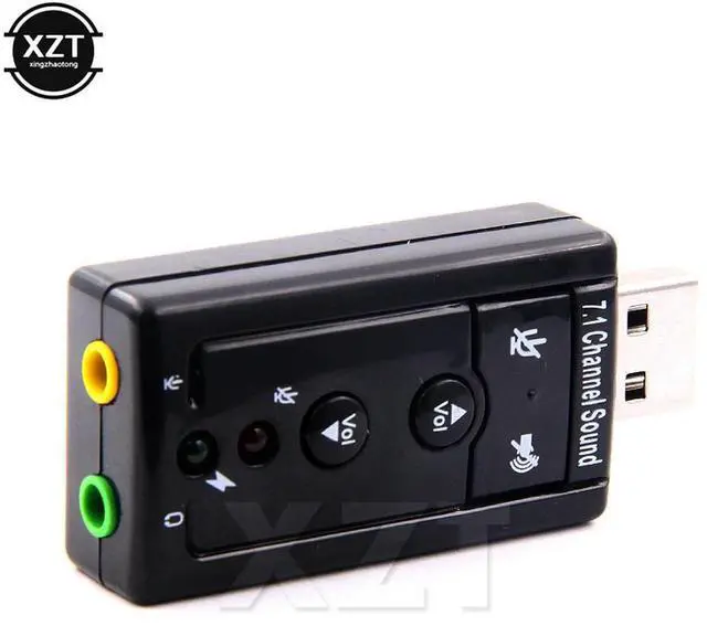 Alt view image 4 of 4 - Virtual 7.1 Channel Sound Card External USB 2.0 Audio Mic Speaker Adapter Microphone Stereo 3.5mm Jack Headset Sound Card