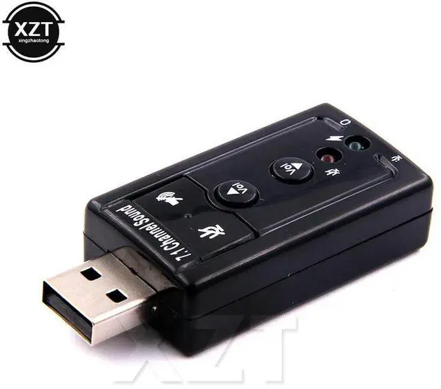 Alt view image 3 of 4 - Virtual 7.1 Channel Sound Card External USB 2.0 Audio Mic Speaker Adapter Microphone Stereo 3.5mm Jack Headset Sound Card
