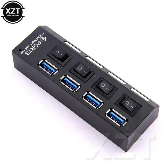 Alt view image 2 of 4 - est Mini USB 3.0 Hub 4 Ports 5Gbps High Speed Hub usb USB Hub With On/Off Switch USB Splitter Adapter Cable For PC Laptop