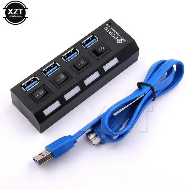 Main image of est Mini USB 3.0 Hub 4 Ports 5Gbps High Speed Hub usb USB Hub With On/Off Switch USB Splitter Adapter Cable For PC Laptop