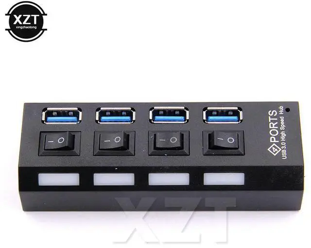 Alt view image 4 of 4 - est Mini USB 3.0 Hub 4 Ports 5Gbps High Speed Hub usb USB Hub With On/Off Switch USB Splitter Adapter Cable For PC Laptop