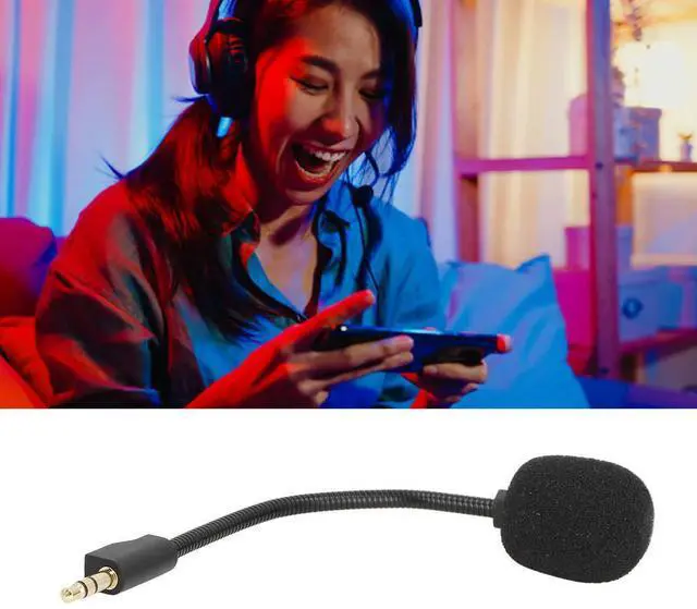 Alt view image 3 of 3 - Replacement Game Mic with Foam Cover 3.5mm Jack Noise Cancelling Detachable Microphone Boom for Wireless Gaming Headset hot
