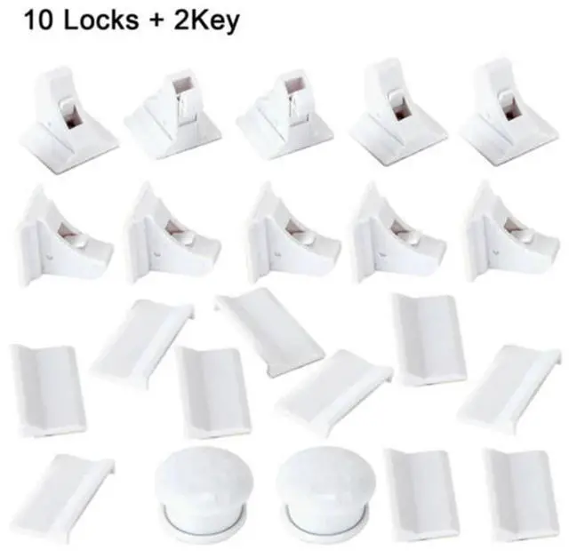 Alt view image 2 of 4 - 10+2 Magnetic Cabinet Locks Child Proof Cupboards Drawer Invisible Kids Baby Safe Lock Catch
