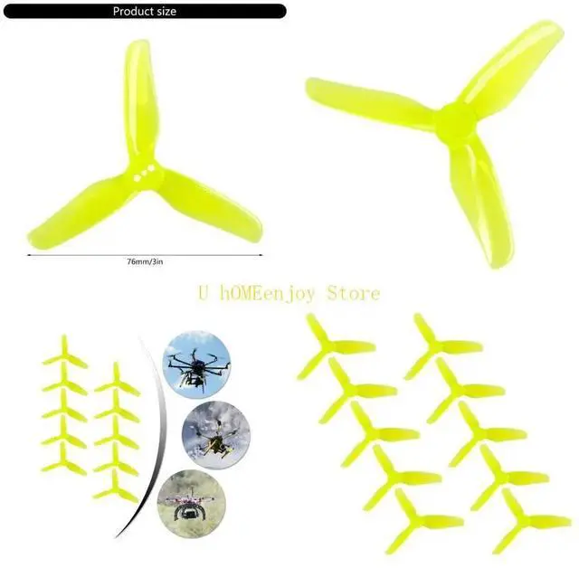 Main image of 8pcs 3Inch 3-Leaf Propellers T3028 Propellers 4CW 4CCW Repair for Racing UAV High Efficiency and Stability