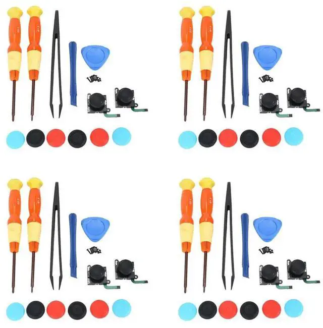 Main image of 4 Set Analog 3D Joy Con Joystick Replacement For Nintendo Switch, Left Joycon Right Switch Joy Con (19 In 1)