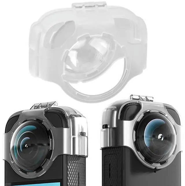 Alt view image 3 of 3 - Transparent PC Lens Guard Protective Cover Snap On Anti Fog Lens Guards PC Protective Cover Cap for X3 Action Camera