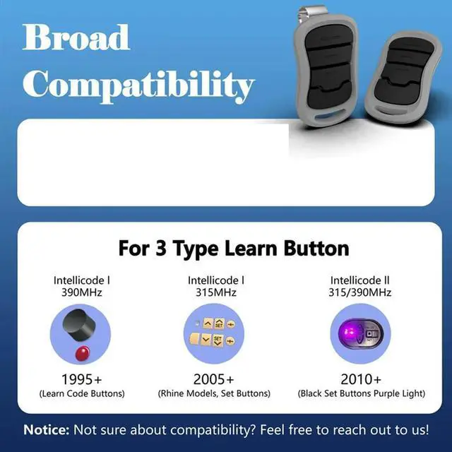 Alt view image 2 of 4 - 2Pcs For Genie licode Garage Door Remote For All Genie licode Garage Door Openers,G3T-BX G3T-R 3-Button Garage