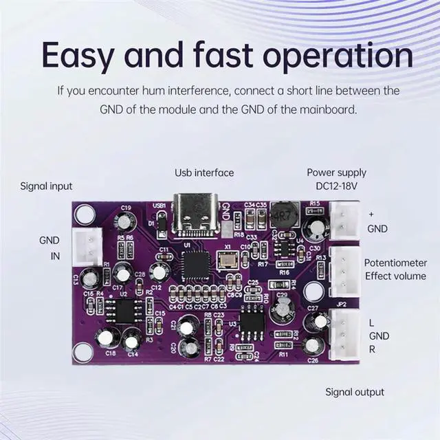 Alt view image 4 of 4 - For DSP Digital Reverb Circuit Module Voice Changer Eq Howling Control Frequency Shifter Effect Mixer Sound Effects