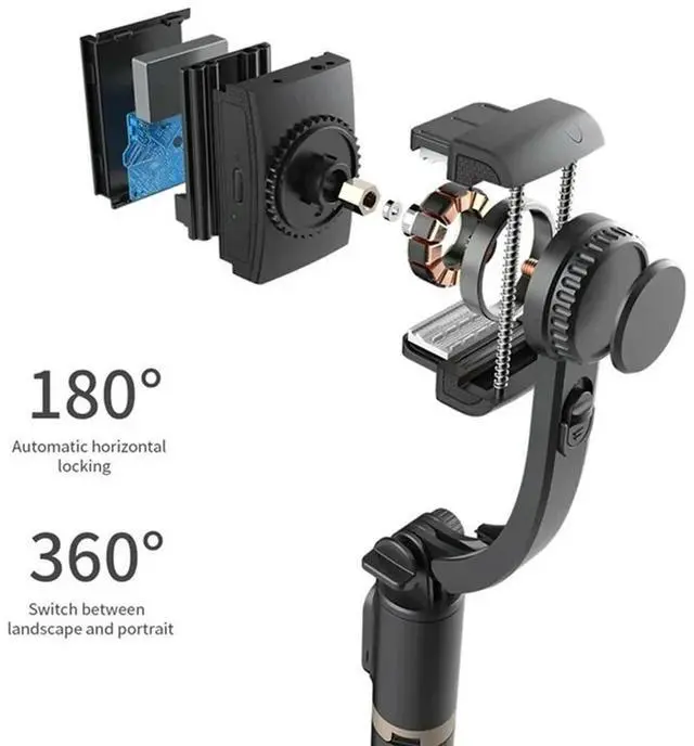 Alt view image 2 of 4 - Handheld Gimbal Stabilisateur Selfie Stick phone Action Kameralar Bluetooth Tripod