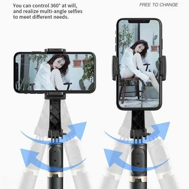 Alt view image 4 of 4 - Handheld Gimbal Stabilisateur Selfie Stick phone Action Kameralar Bluetooth Tripod