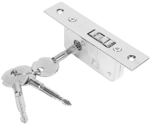 Main image of 6X Invisible/Door Lock, Sliding Door Hook Lock, Alloy Lock Body, Frame Glass Door, Sturdy, Durable, Door Hardware