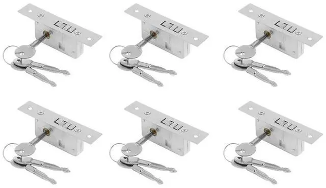 Alt view image 4 of 4 - 6X Invisible/Door Lock, Sliding Door Hook Lock, Alloy Lock Body, Frame Glass Door, Sturdy, Durable, Door Hardware