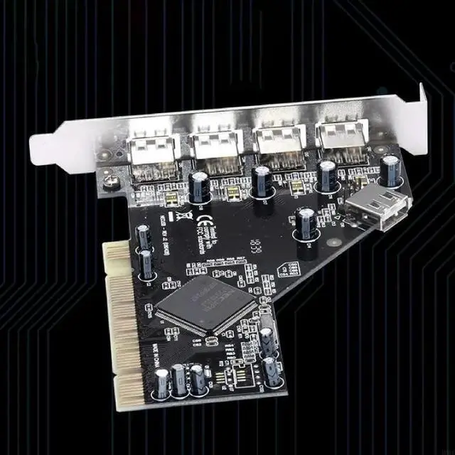 Alt view image 3 of 3 - USB 2.0 PCI Expansion Card 5 Ports (4 External 1 Internal) PCI to USB 2 Extender Adapter Hub Controller High Speed 480Mb