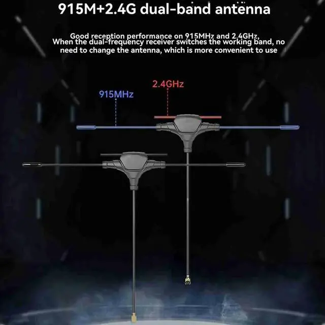 Alt view image 4 of 4 - ELRS Receiver 915M/2.4G Dual-Band 100Mw Gemini Receiver RX Module ESP32-C3 Chip Forrc FPV Traversing Drones Parts