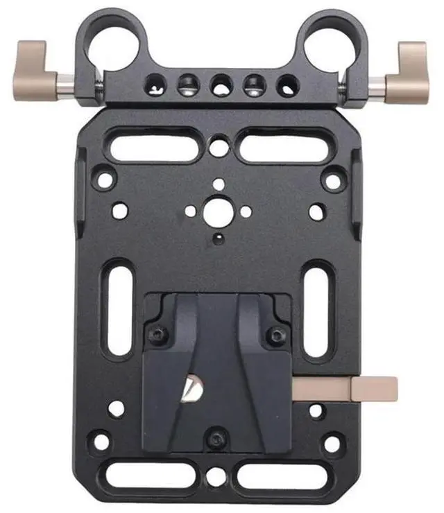 Alt view image 2 of 4 - 2X VR V Mount Adapter Plate Supply Splitter With 15Mm Rod Clamp With Automatic Lock Protection For DSLR Camera