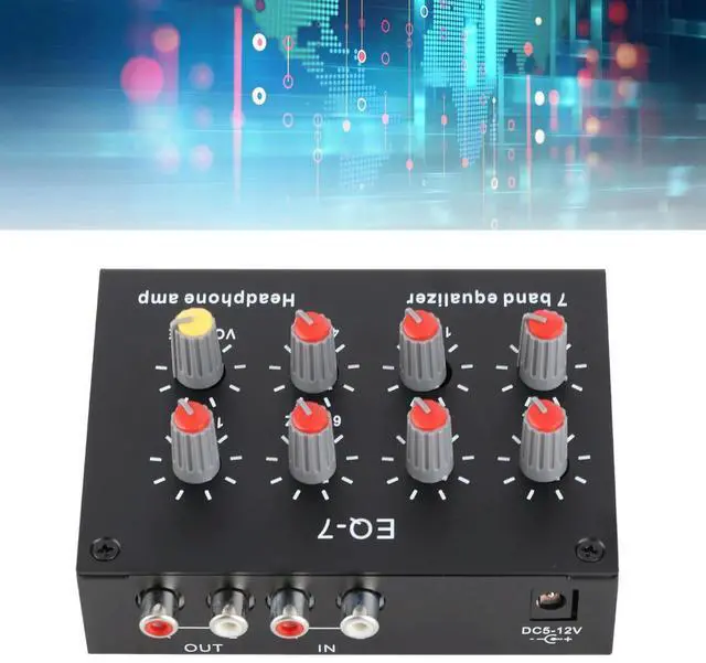 Alt view image 3 of 3 - 7 Band Sound Equalizer 12dB High Bass Adjustment Dual Channel Digital Equalizer Sound Equalizer