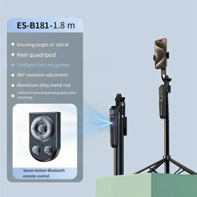 Main image of 1 PCS Ai Auto Tracking Selfie Stick Automatic Tracking Black Aluminum Alloy Live Phone Holder Bluetooth 5.0 Gimbal Stabiliz