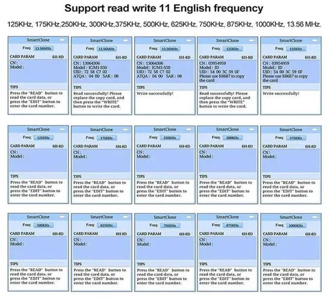 Alt view image 2 of 4 - X100 RFID NFC Card Reader Writer +5XUID Card RFID Duplicator ID IC Card Programmer Encrypted Key Copier