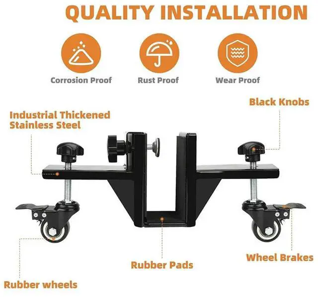 Alt view image 2 of 4 - Panel Lift Cart Hanging Clamp Hardware Kit For 1-10/32", 1-30/32" Heavy Duty Door Mounting-Pre-Hung,Front Doors
