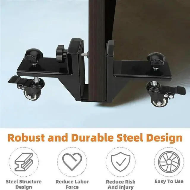 Alt view image 3 of 4 - Panel Lift Cart Hanging Clamp Hardware Kit For 1-10/32", 1-30/32" Heavy Duty Door Mounting-Pre-Hung,Front Doors